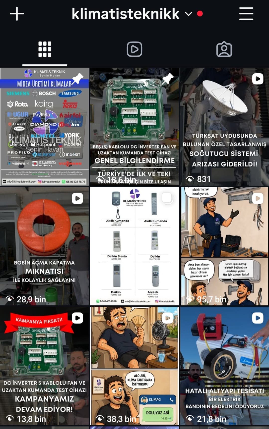 Klimatis Teknik Instagram paylaşımları